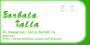 borbala kalla business card